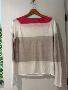 360 Sweater Coral  Lightweight linen sweater